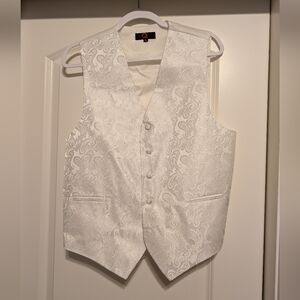 Elegant White Paisley Vest